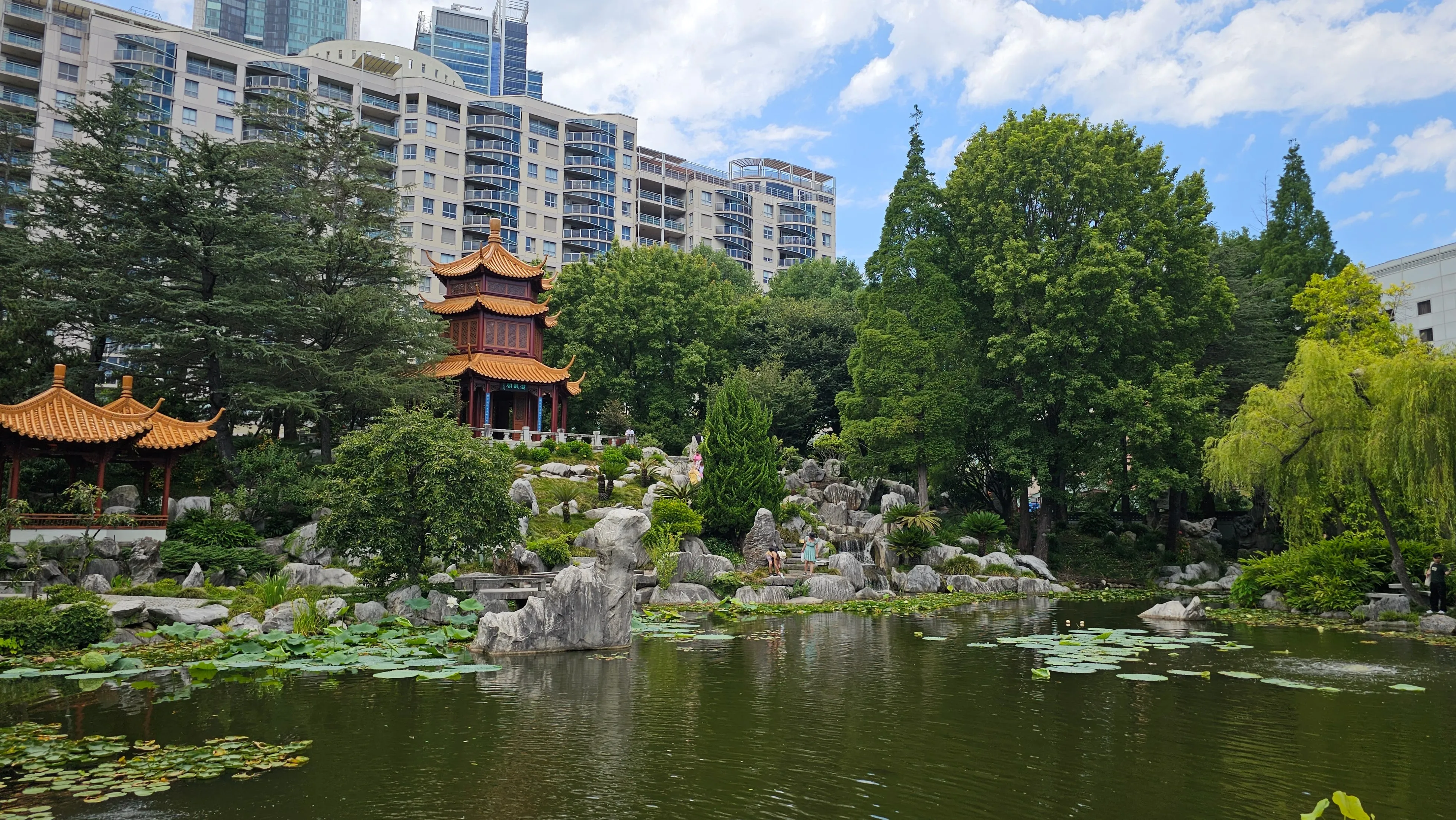 Main lake of the Chinese Garden in Sydney.